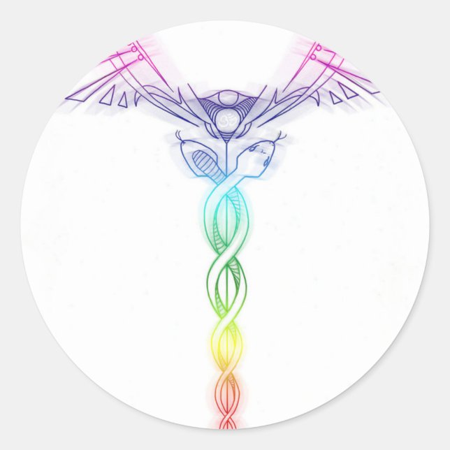 Adesivo Chakra Rainbow Caduceus (Frente)