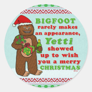 Adesivo Chalaça engraçada de Sasquatch do Feliz Natal de