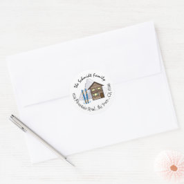 Adesivo Chalet Mountain and Skis White Envelope Seal