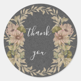 Adesivo Chalk e Floral Obrigado Envelope selo