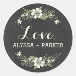 Adesivo Chalkboard Blooms Favor Sticker