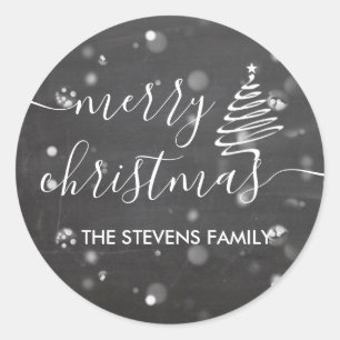 Adesivo Chalkboard bokeh árvore de Natal guião Natal