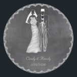 Adesivo Chalkboard Bride e Groom Wedding Sticker<br><div class="desc">Chalkboard Bride e Groom Wedding Sticker</div>