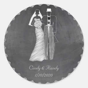 Adesivo Chalkboard Bride e Groom Wedding Sticker