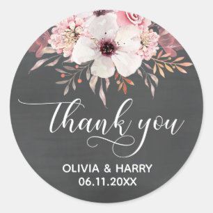 Adesivo Chalkboard Country Floral Weding Vinhetas Favorita