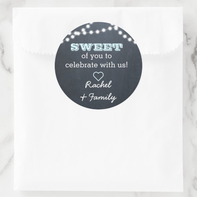 Adesivo Chalkboard Lights Aqua Sweat Treat Bag Sticker (Bolsa)
