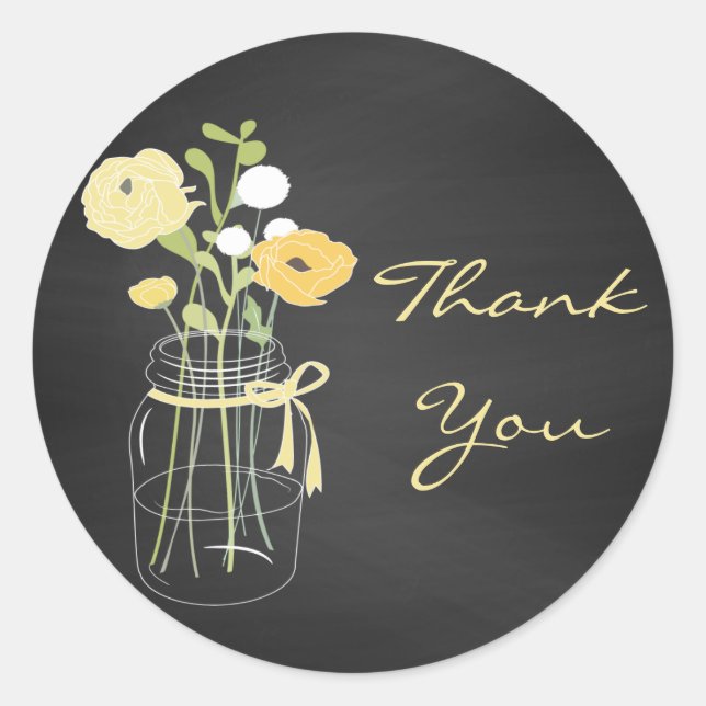 Adesivo Chalkboard Mason Jar Weding Favor Stickers (Frente)
