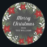 Adesivo Chalkboard Merry Christmas Sticker<br><div class="desc">Chalkboard: Vestido de Natal. Personalizável. Parte de uma coleção de Natal.</div>