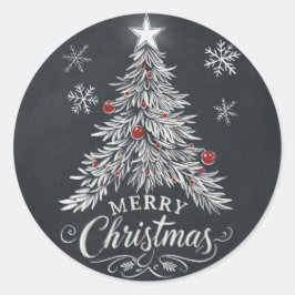 Adesivo Chalkboard Merry Christmas Tree Envelope Seal
