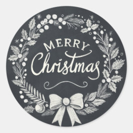 Adesivo Chalkboard Merry Christmas Wreath Stickers