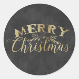 Adesivo Chalkboard Sticker Dourado Feliz Natal