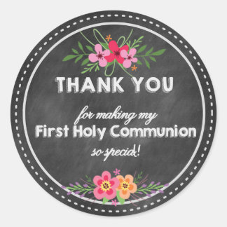 Adesivo Chalkboard Thank you tag- First Holy communion