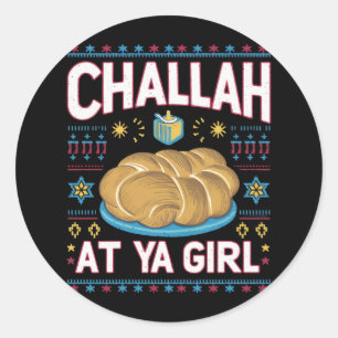 Adesivo Challah At Ya Girl Comida Divertida de Hanukkah Ch