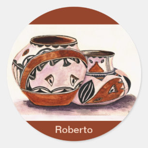 Adesivo Chamada de Aquarela Arte Nativa Americana
