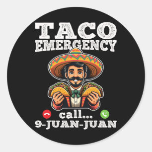Adesivo Chamada De Emergência De Taco Engraçado 9 Juan Par