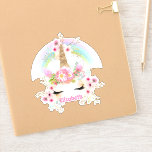 Adesivo Chamada UNICORN Pink Dourado Flowers Girls Gifts<br><div class="desc">Meninas Unicórnio Chamado de Brilho Dourado Rosa (não brilho real) Presente do Arco-Íris. Adicione a sua filha, o nome das meninas a esta bonito face rosa e dourada de Unicórnio com flores de vassoura e item decorado com arco-íris. Nesta coleção você encontrará decoração de quarto para quarto, banheiro, berçário, sala...</div>