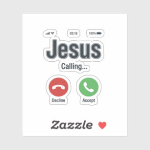 Adesivo Chamado de Jesus Tela de Telefone Design de Camisa