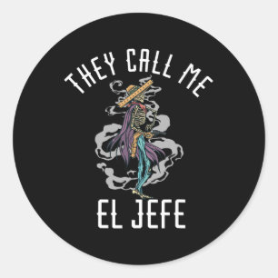 Adesivo Chamam-Me El Jefe Mexicano Sombrero Cowboy Costu