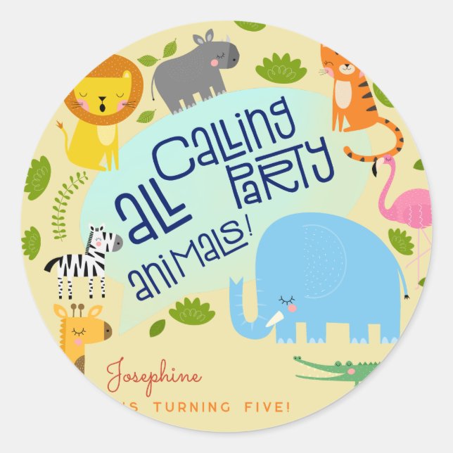 Adesivo Chamando a todos os aniversários de criança de ani (Frente)