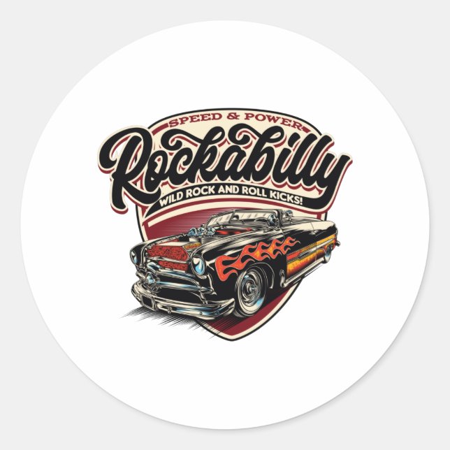 Adesivo Chamas de velocidade de rotação (Rockabilly Hotrod (Frente)