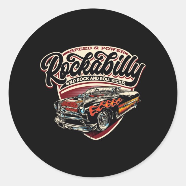 Adesivo Chamas de velocidade de rotação (Rockabilly Hotrod (Frente)