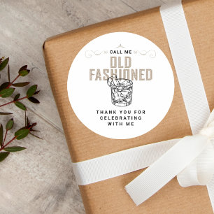 Adesivo Chame-me de velho Aniversário Retro Branco Branca