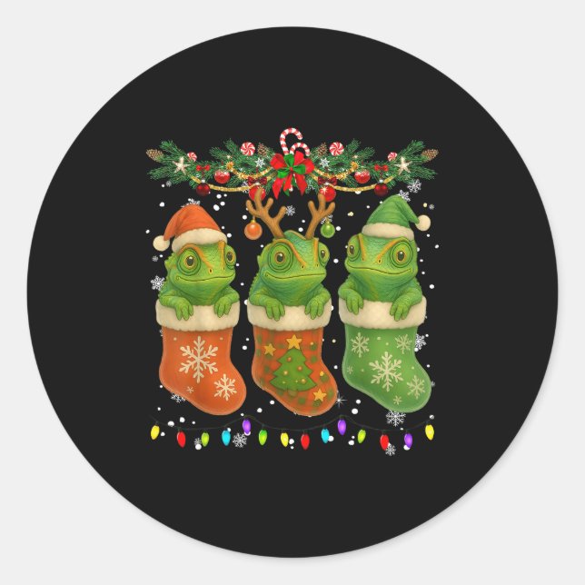 Adesivo Chameleon In Christmas Socks Lights Chameleon Xmas (Frente)