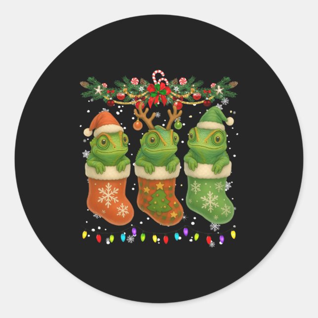Adesivo Chameleon In Christmas Socks Lights Chameleon Xmas (Frente)