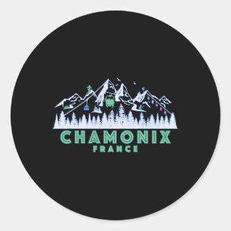 Adesivo Chamonix France Illustração Ski