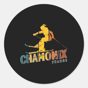 Adesivo Chamonix Vintage Ski Resort França Esqui alpino F