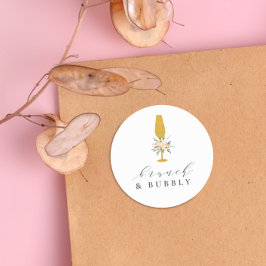 Adesivo Champagne Dourado Floral Café da Noiva & Espumante