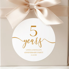 Adesivo Champagne Elegante 5º Aniversário de Casamento