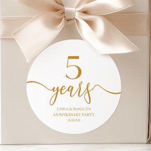 Adesivo Champagne Elegante 5º Aniversário de Casamento