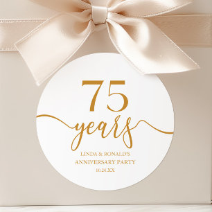 Adesivo Champagne Elegante 75º Aniversário de Casamento