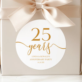 Adesivo Champagne Elegante Aniversário de 25 Anos de Casam