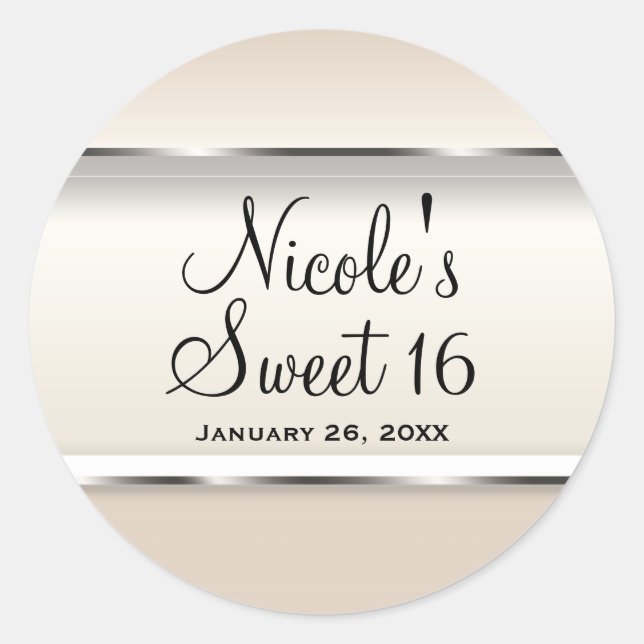 Adesivo Champagne Pearl Shimmer Festa de casamento Chic Fa (Frente)