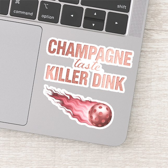 Adesivo Champagne Taste Killer Dink - Rose Gold Pickleball (Detalhe)