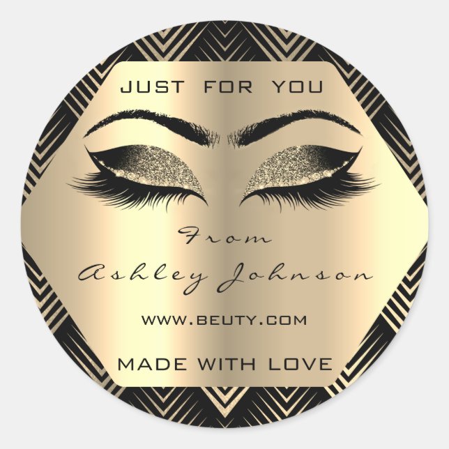 Adesivo Champaigne Negra Sípia Dourada Feita Com Amor (Frente)