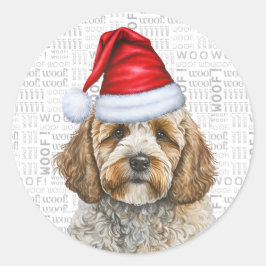 Adesivo Champanhe Cockapoo Natal