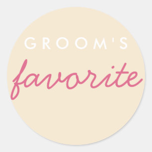 Adesivo Champanhe de Blush Favorito do Groom Personalizado