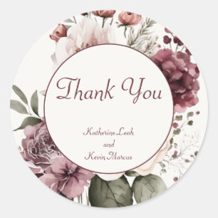 Adesivo Champanhe e Casamento Floral de Burgandy