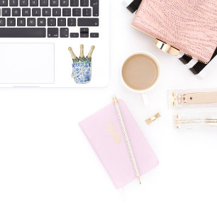 Adesivo Champanhe em Chinoiserie Balde Vinil Sticker