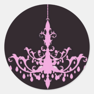 Adesivo Chandelier Rosa no Sticker Preto