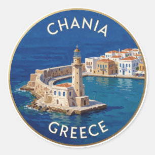 Adesivo Chania Grécia Farol do Porto Veneziano Viagem
