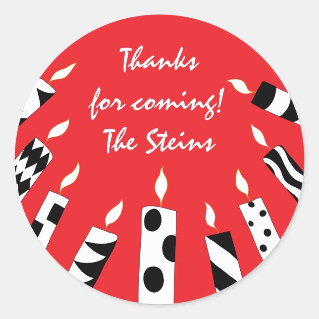 Adesivo Chanucá (1 Velas Vermelhas/Bl de 1/2" ou 3") (Frente)