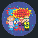 Adesivo Chanucá Stickers (1 1/2" ou 3") Super Heróis<br><div class="desc">Personalize alterando o tamanho, estilo, cor e texto da fonte. Tantos usos: De e para os adesivos de presentes, Obrigado aos adesivos nas bolsas de tratamento, Tópicos de Bolo (colar no estojo pesado, colar na ponta do dente da fita na parte traseira do estoque de papelão), ou que tal etiquetas...</div>