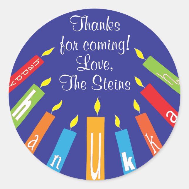 Adesivo Chanucá Stickers (1/2" ou 3") Coloridos (Frente)