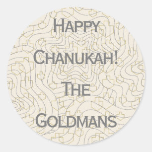 Adesivo Chanukah/Hanukkah "Dreidels/Stars"