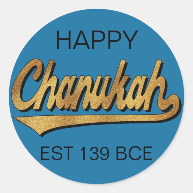 Adesivo Chanukah/Hanukkah Retro Stickers Round (Frente)
