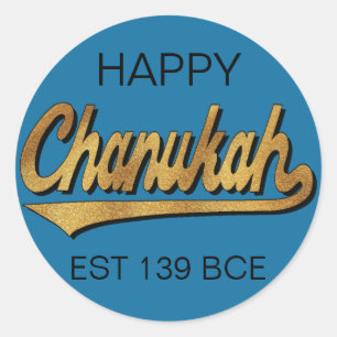 Adesivo Chanukah/Hanukkah Retro Stickers Round